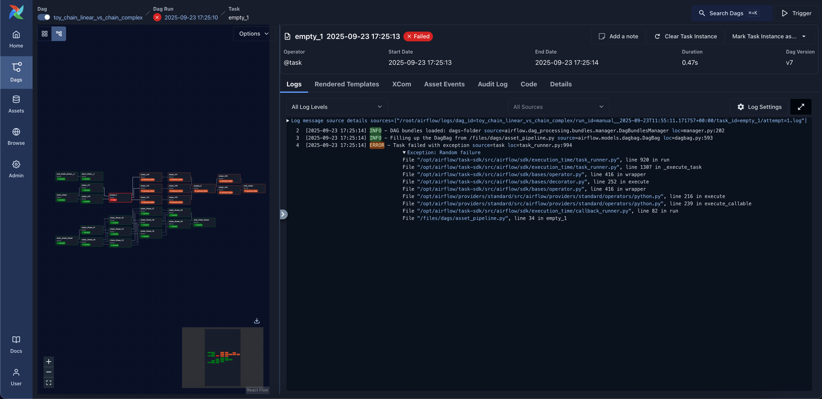 Airflow Web UI — Task Logs Inspector